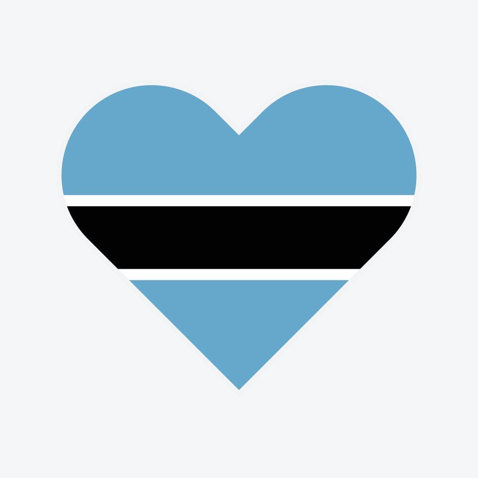 Botswana national flag illustration. Botswana Heart flag. vector