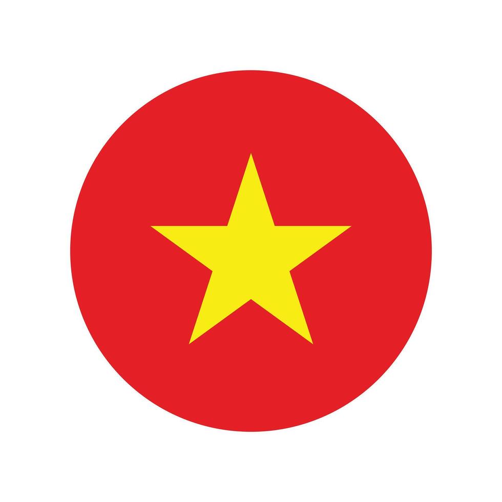 Vietnam national flag illustration. Vietnam Round flag. vector