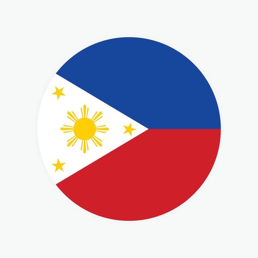 Philippines national flag illustration. Philippines Round flag. vector