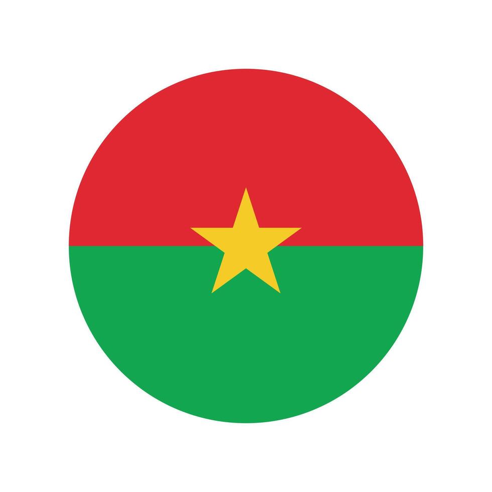 Burkina Faso national flag illustration. Burkina Faso Round flag. vector