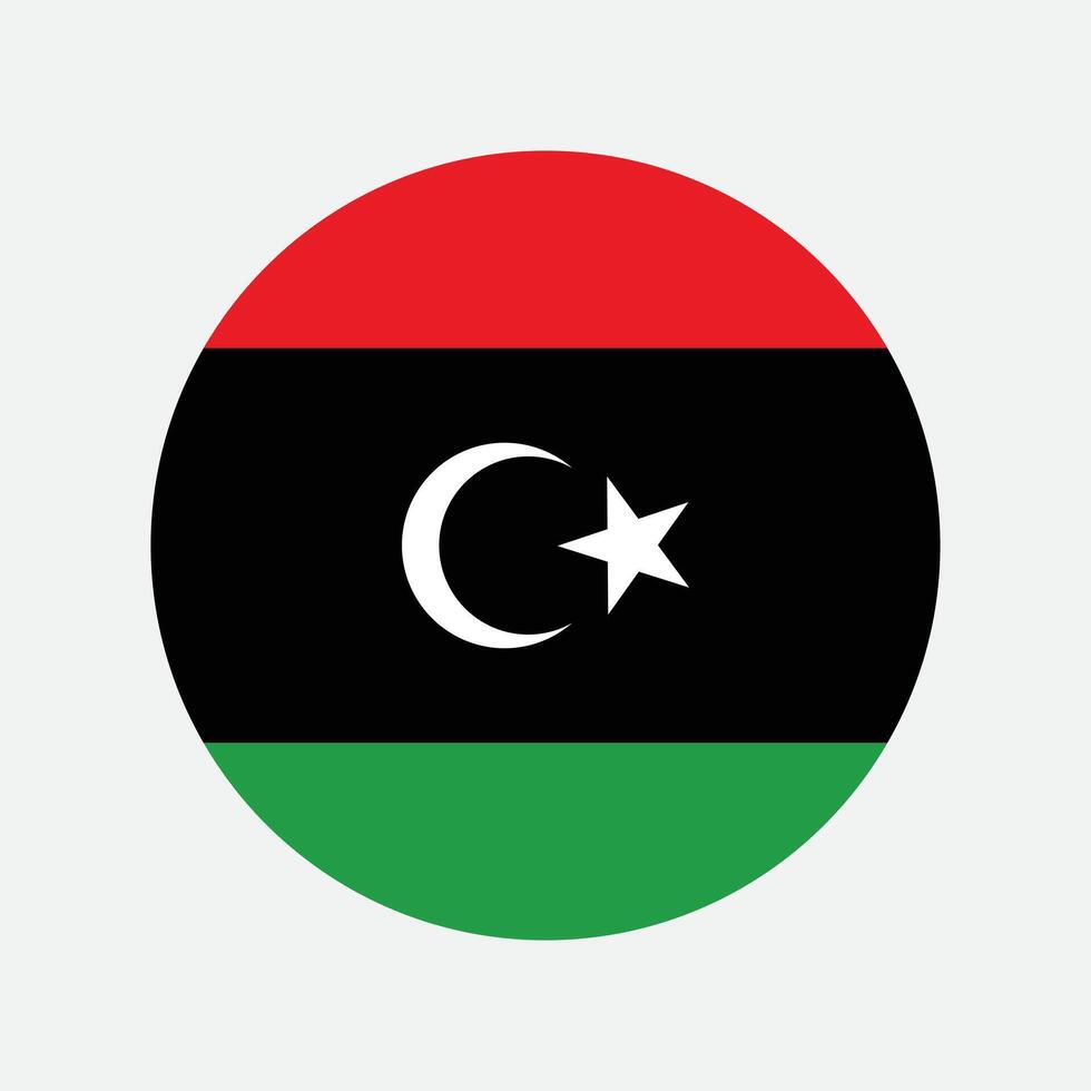 Libya national flag illustration. Libya Round flag. vector