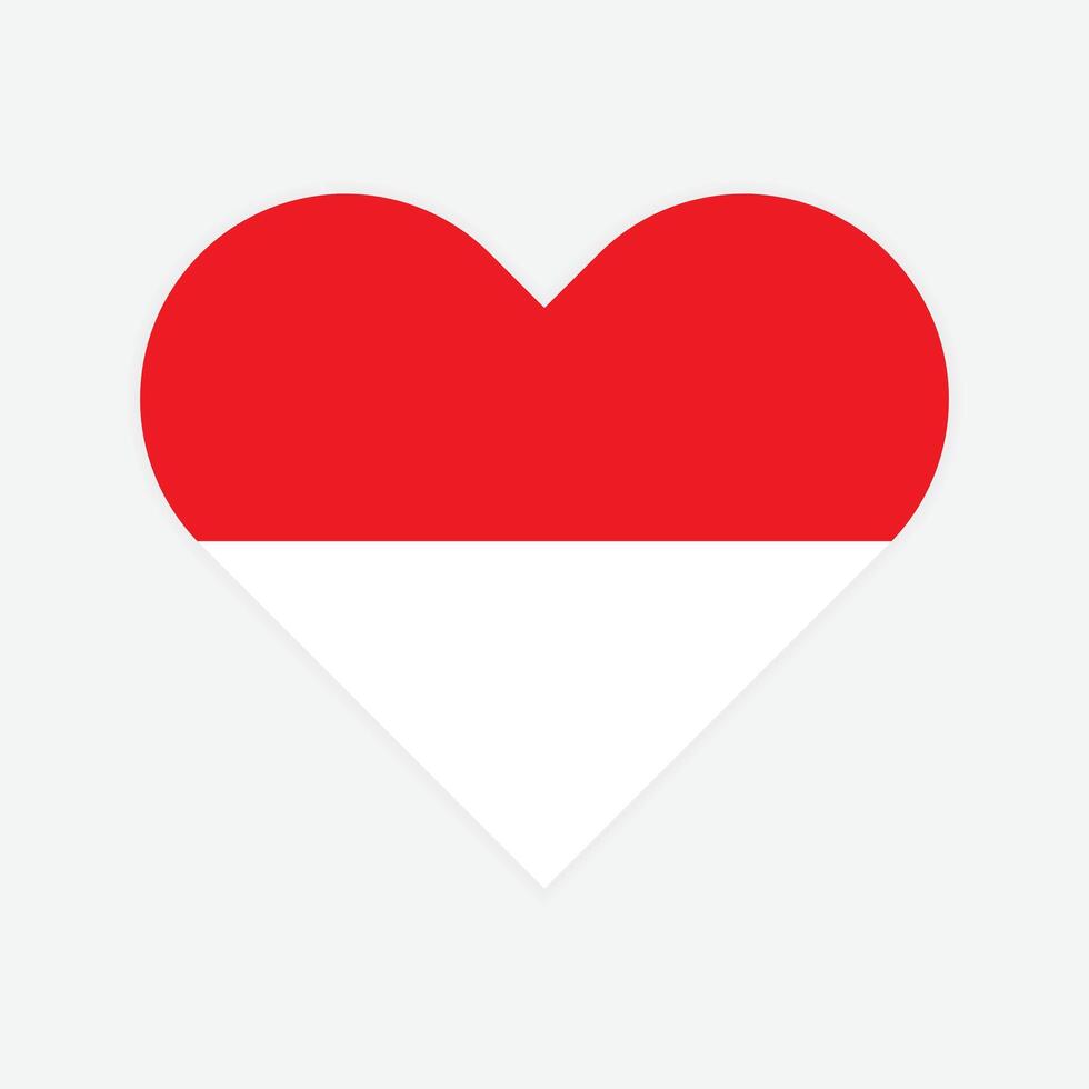 Indonesia nacional bandera ilustración. Indonesia corazón bandera. vector