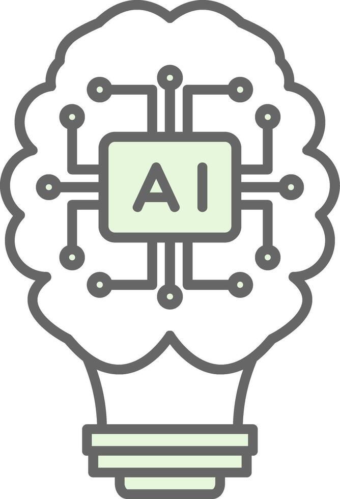 Artificial Intelligence Fillay Icon vector