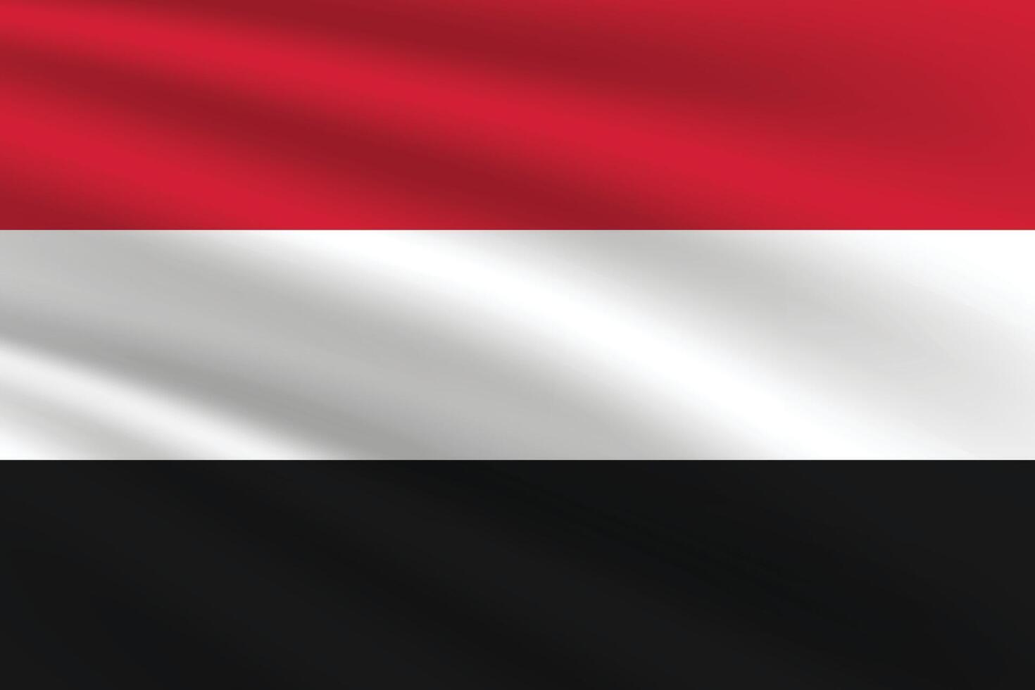 Yemen flag illustration. Yemen national flag. Waving Yemen flag. vector