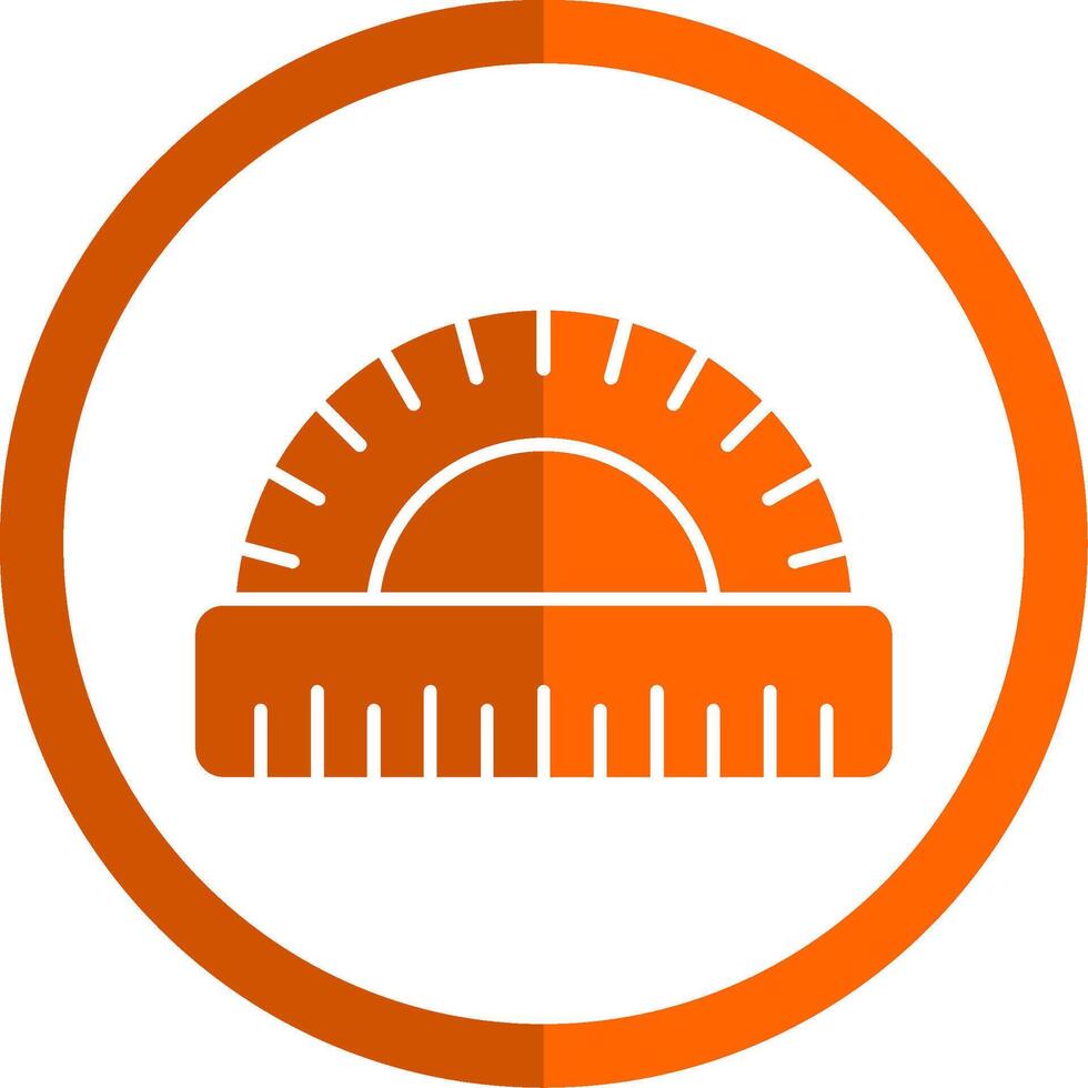 Protractor Glyph Orange Circle Icon vector