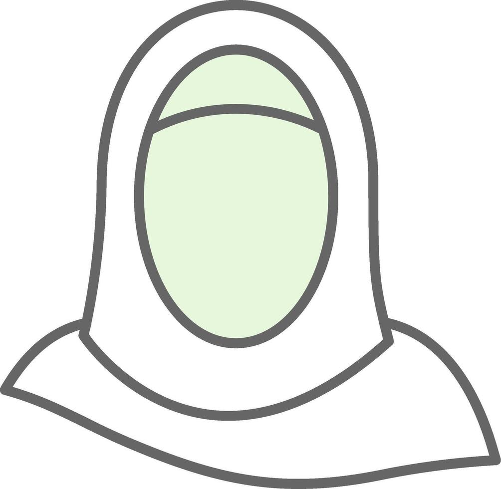 hijab relleno icono vector