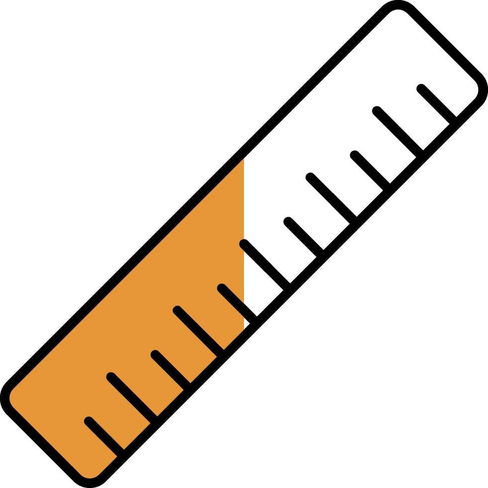 Ruler Filled Half Cut Icon vector