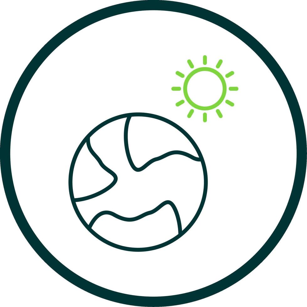 Earth Line Circle Icon vector