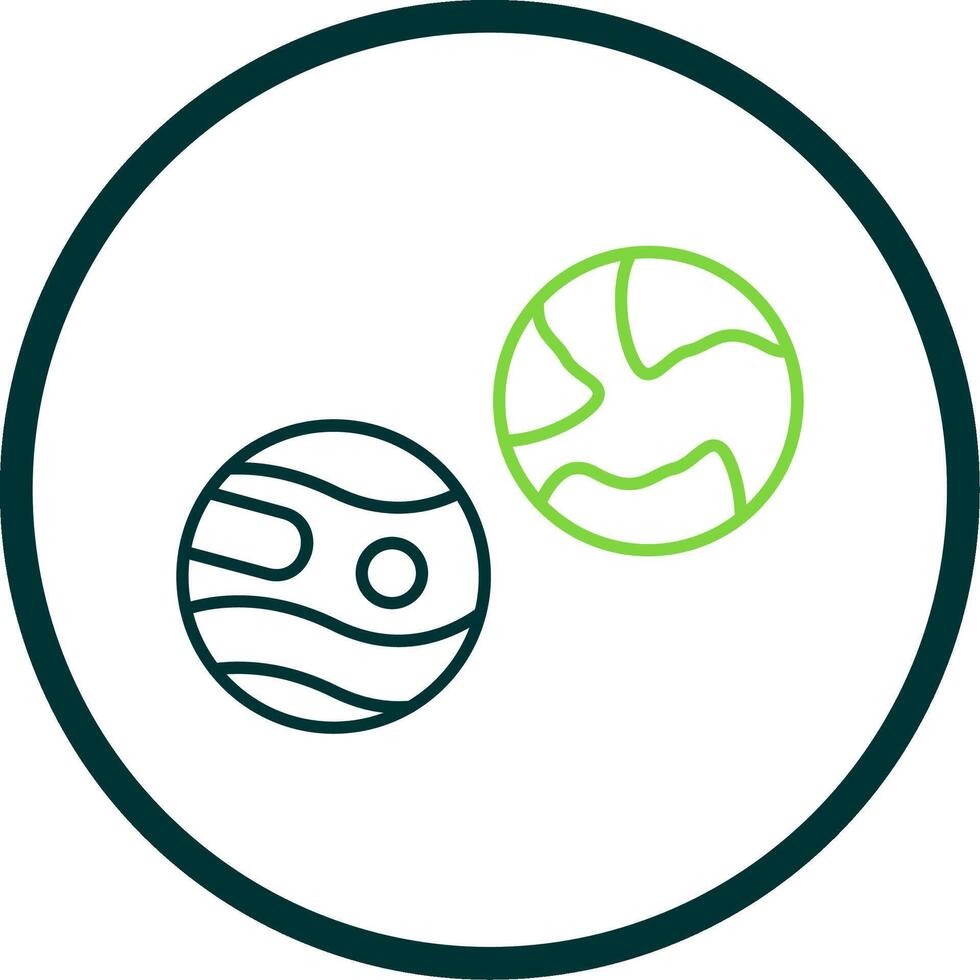 Planets Line Circle Icon vector