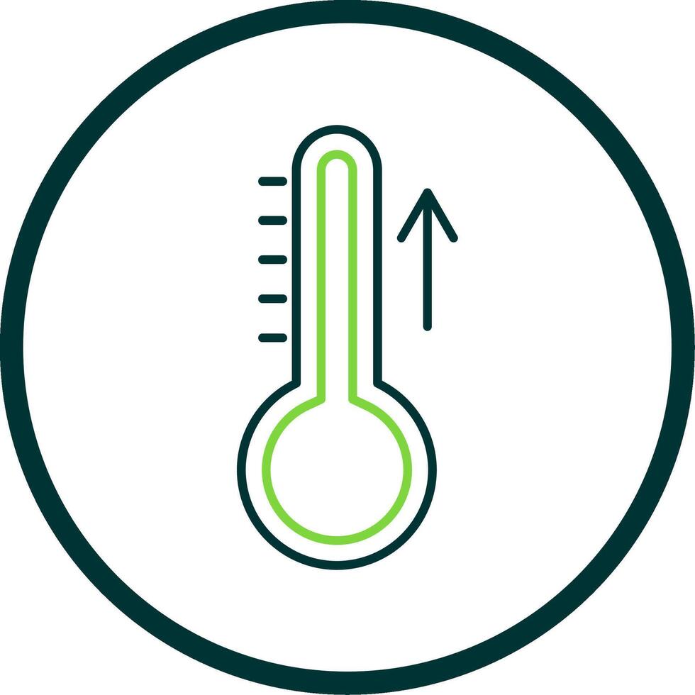 Rising Temperature Line Circle Icon vector