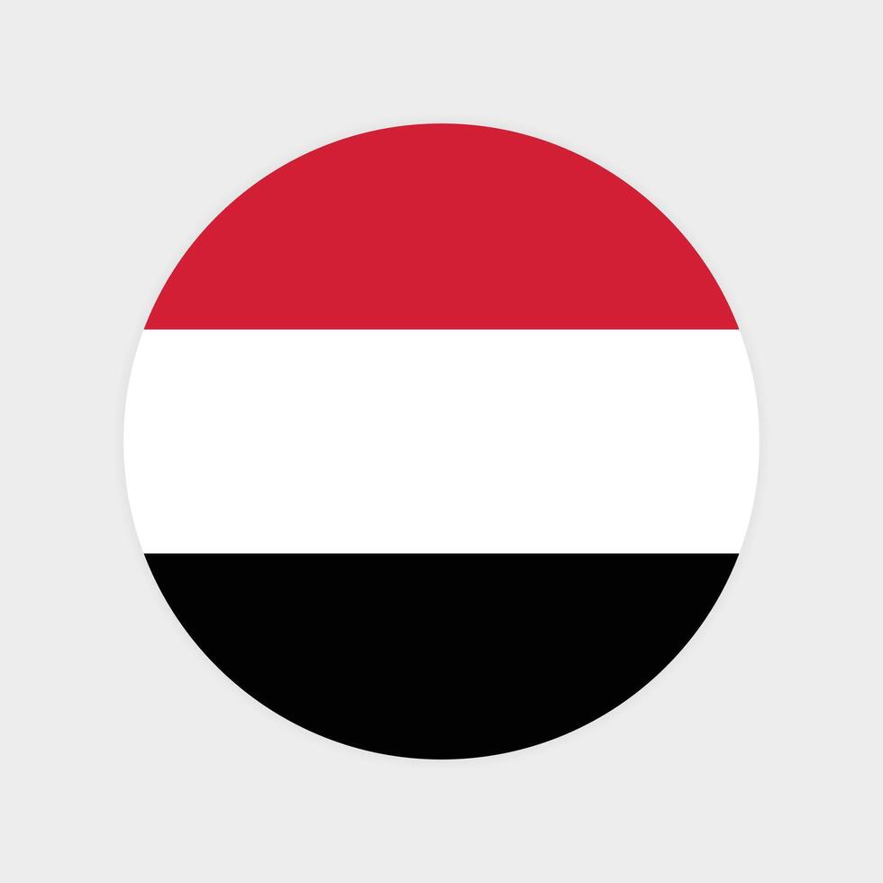 Yemen national flag illustration. Yemen Round flag. vector