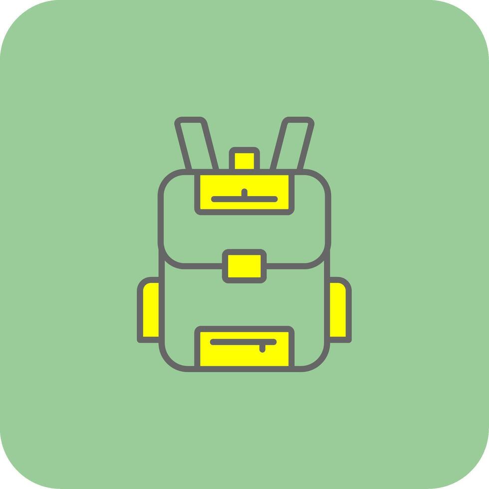 Backpack Filled Yellow Icon vector