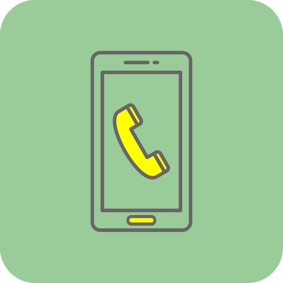 Phone Call Filled Yellow Icon vector