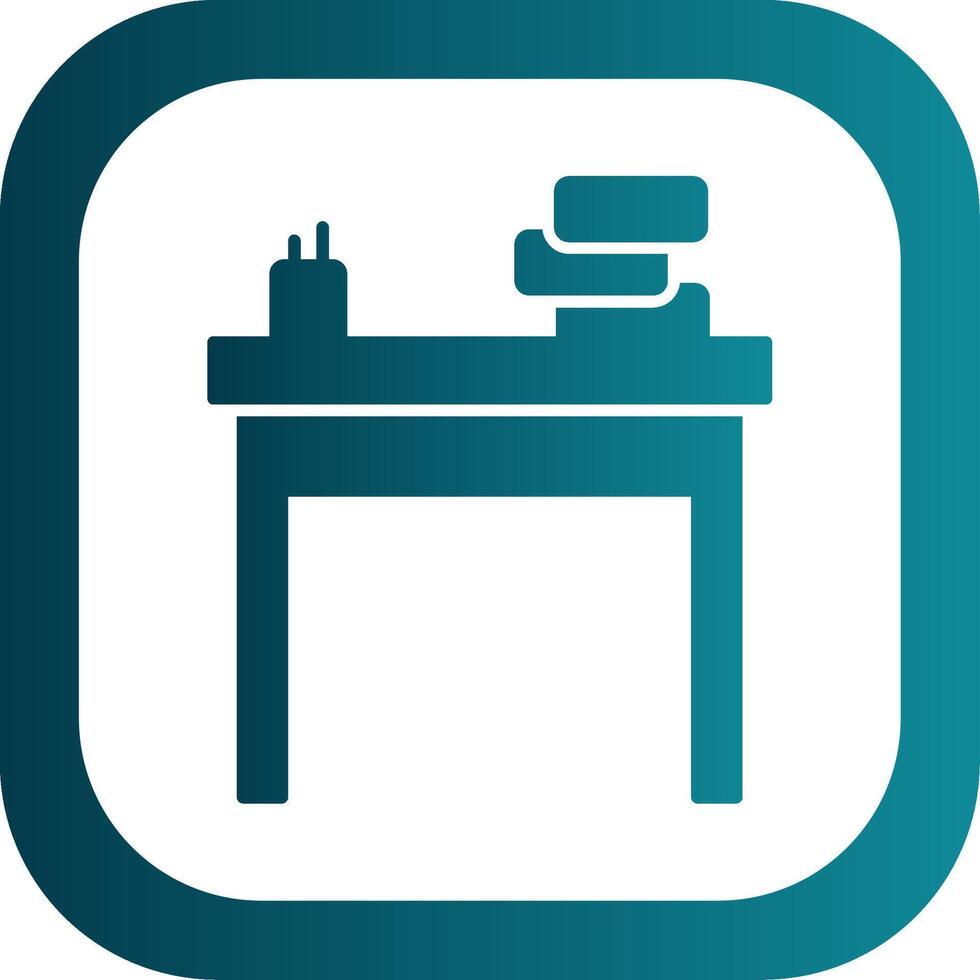 School Desk Glyph Gradient Round Corner Icon vector