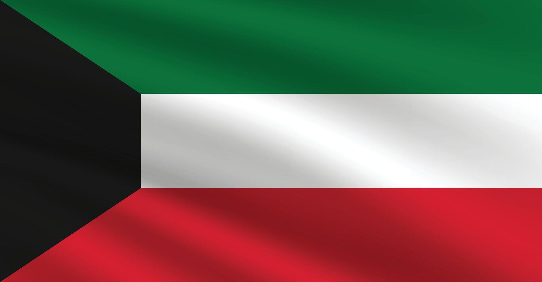 Kuwait flag illustration. Kuwait national flag. Waving Kuwait flag. vector