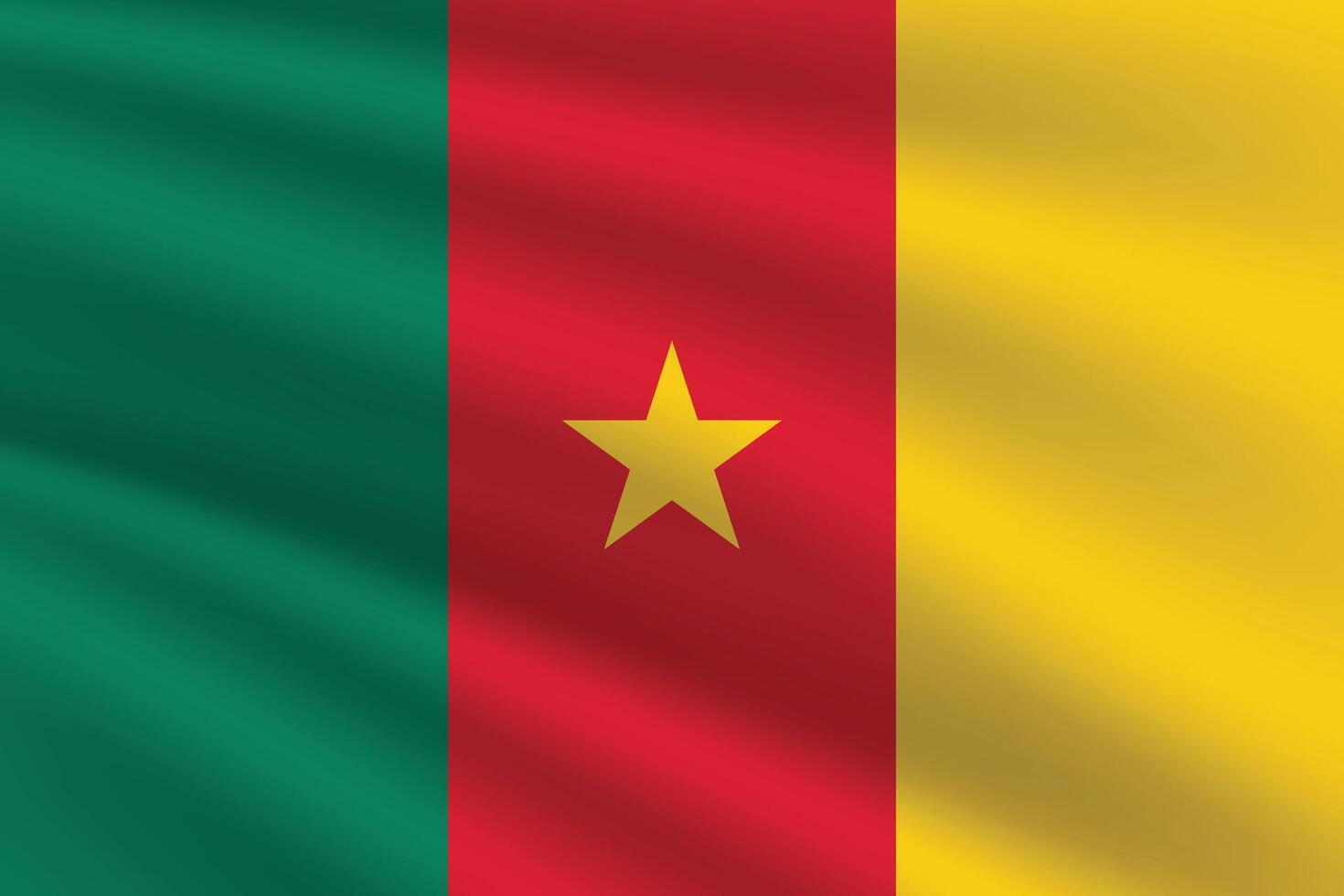 Cameroon flag illustration. Cameroon national flag. Waving Cameroon flag. vector