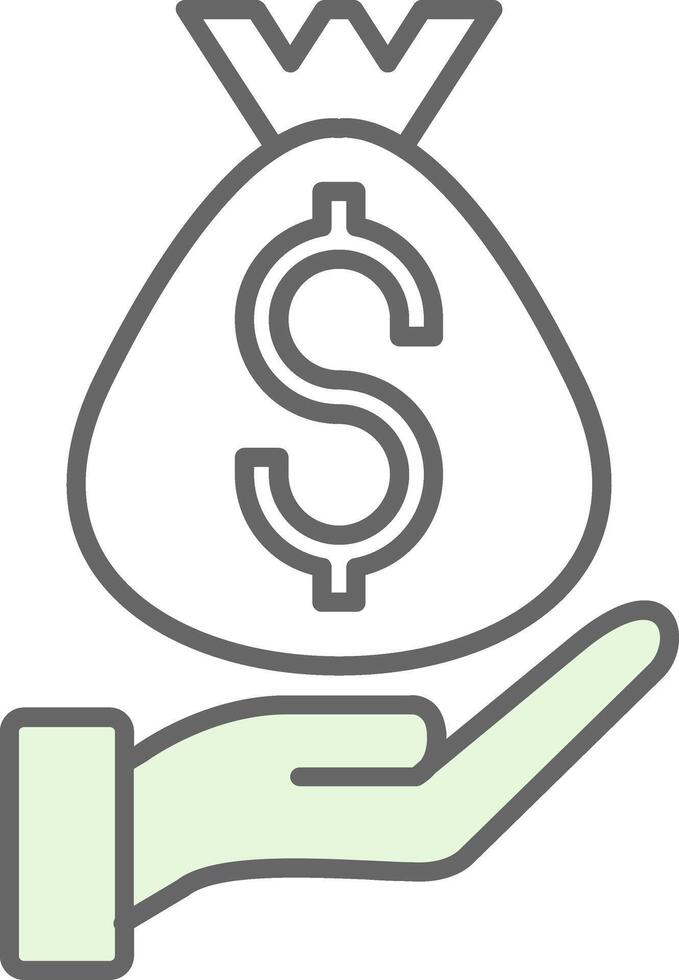 dinero bolso relleno icono vector