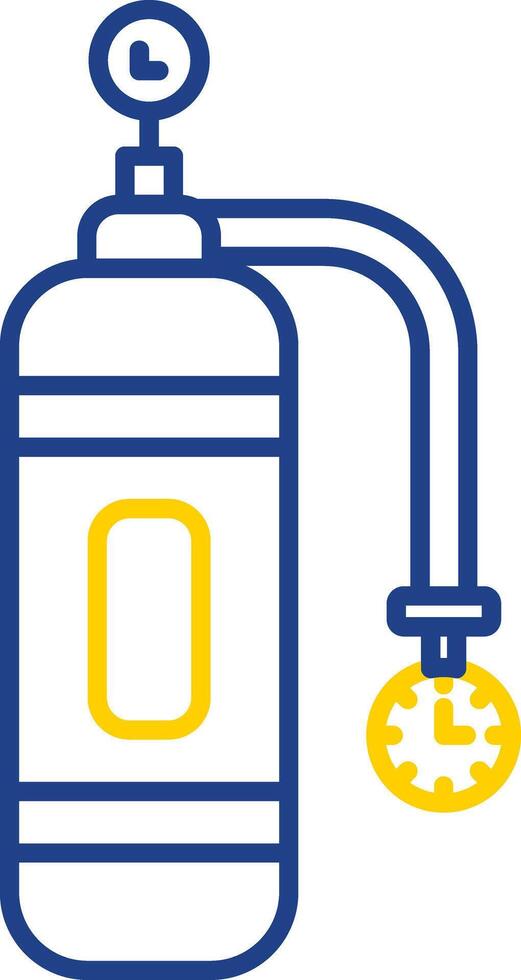 Oxygen Tank Line Two Color Icon vector