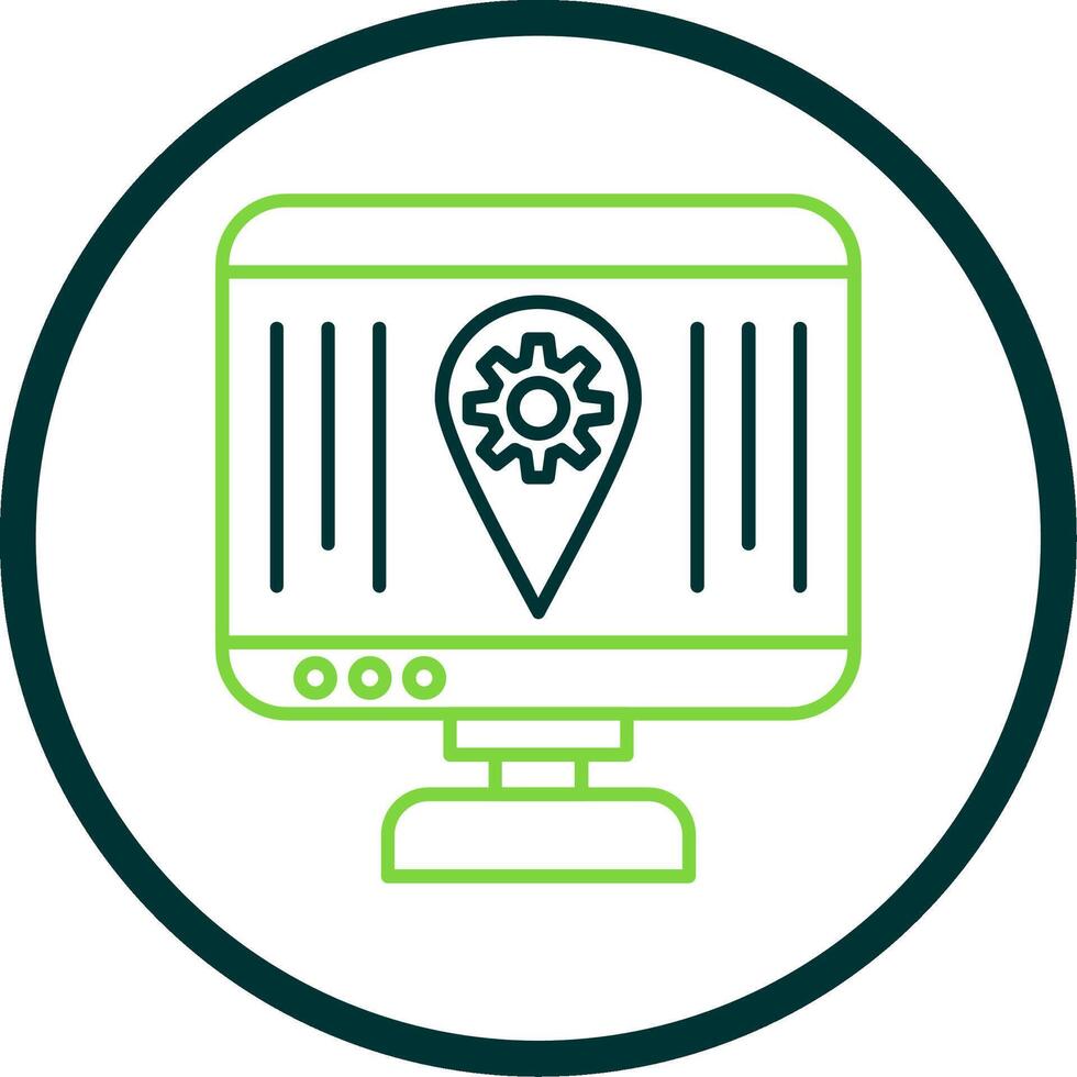 Localization Line Circle Icon vector