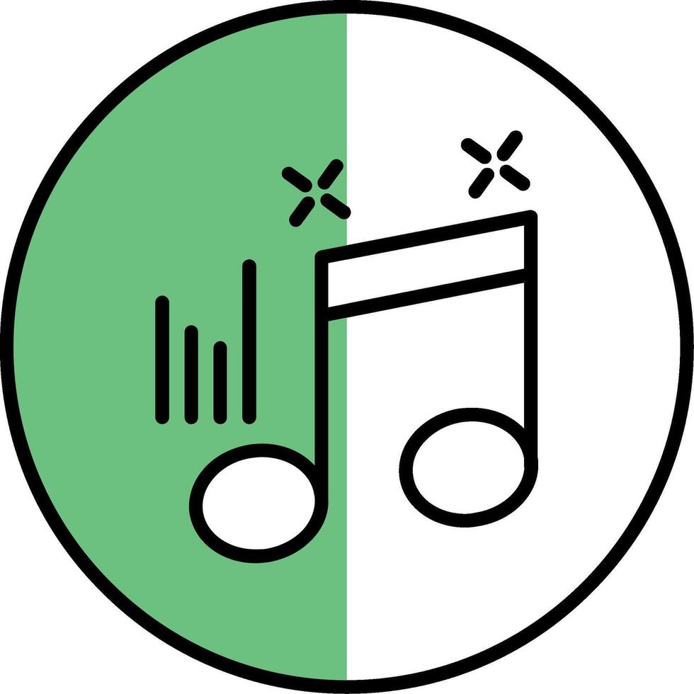 Musical Note Filled Half Cut Icon vector