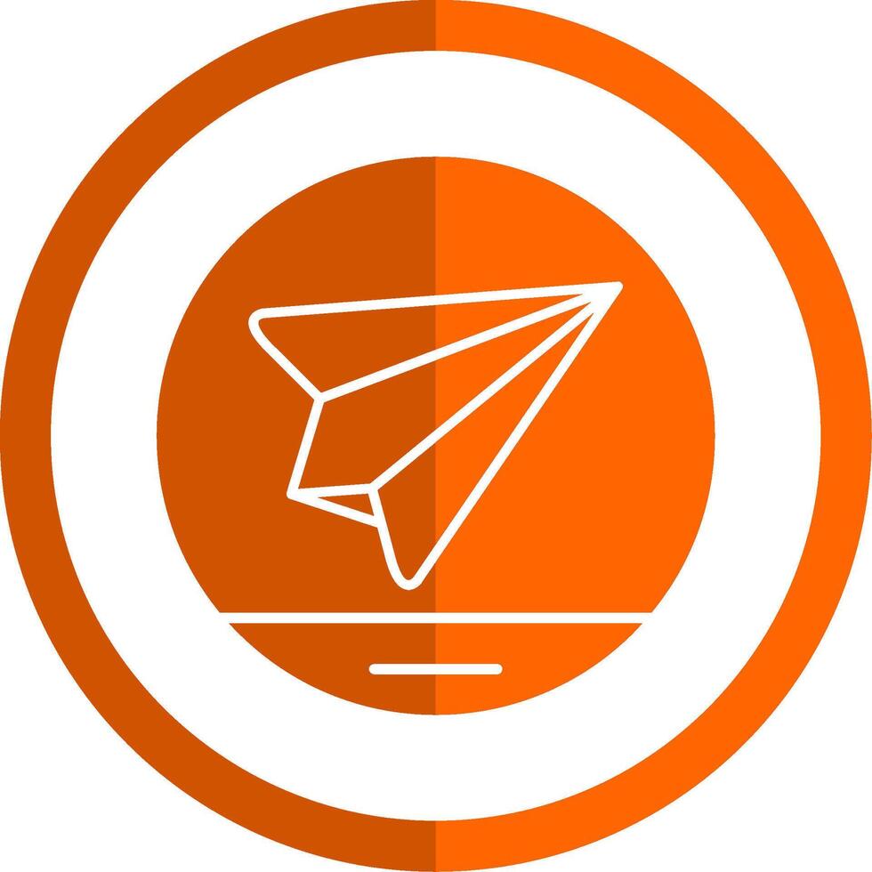 Paper Plane Glyph Orange Circle Icon vector