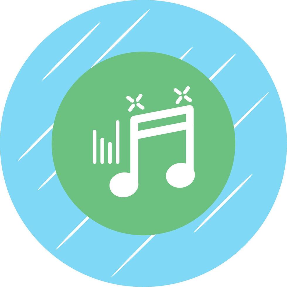 Musical Note Flat Blue Circle Icon vector