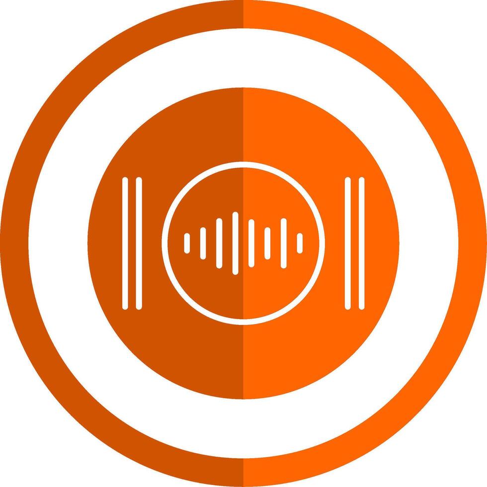 Recording Glyph Orange Circle Icon vector