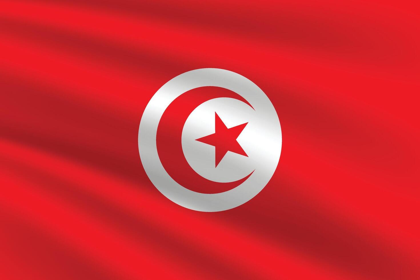 Tunisia flag illustration. Tunisia national flag. Waving Tunisia flag. vector