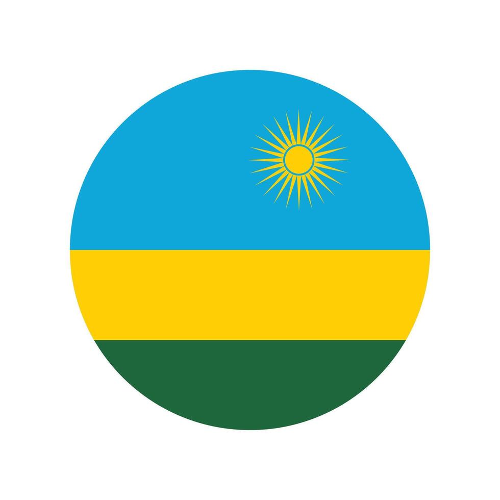 Rwanda national flag illustration. Rwanda Round flag. vector