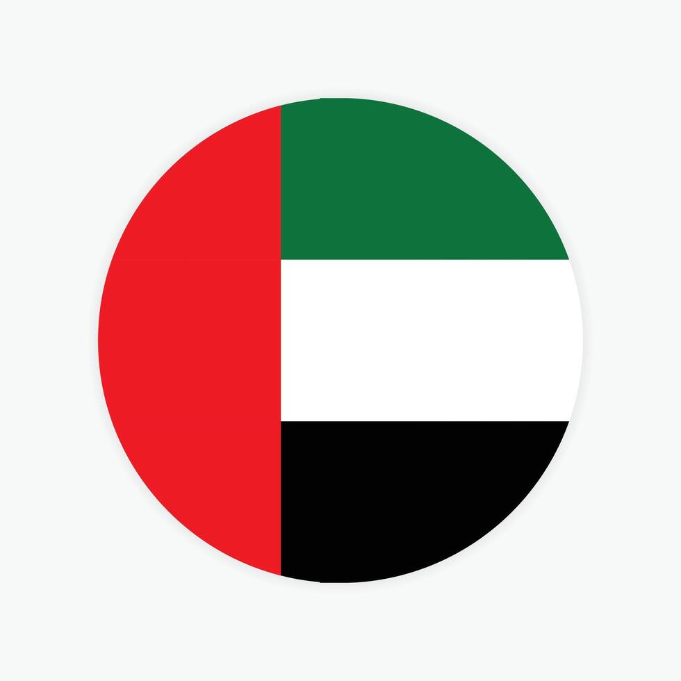 unido árabe emiratos nacional bandera ilustración. unido árabe emiratos redondo bandera. vector