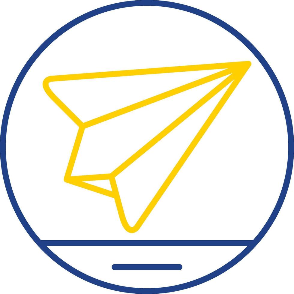 Paper Plane Line Two Color Icon vector