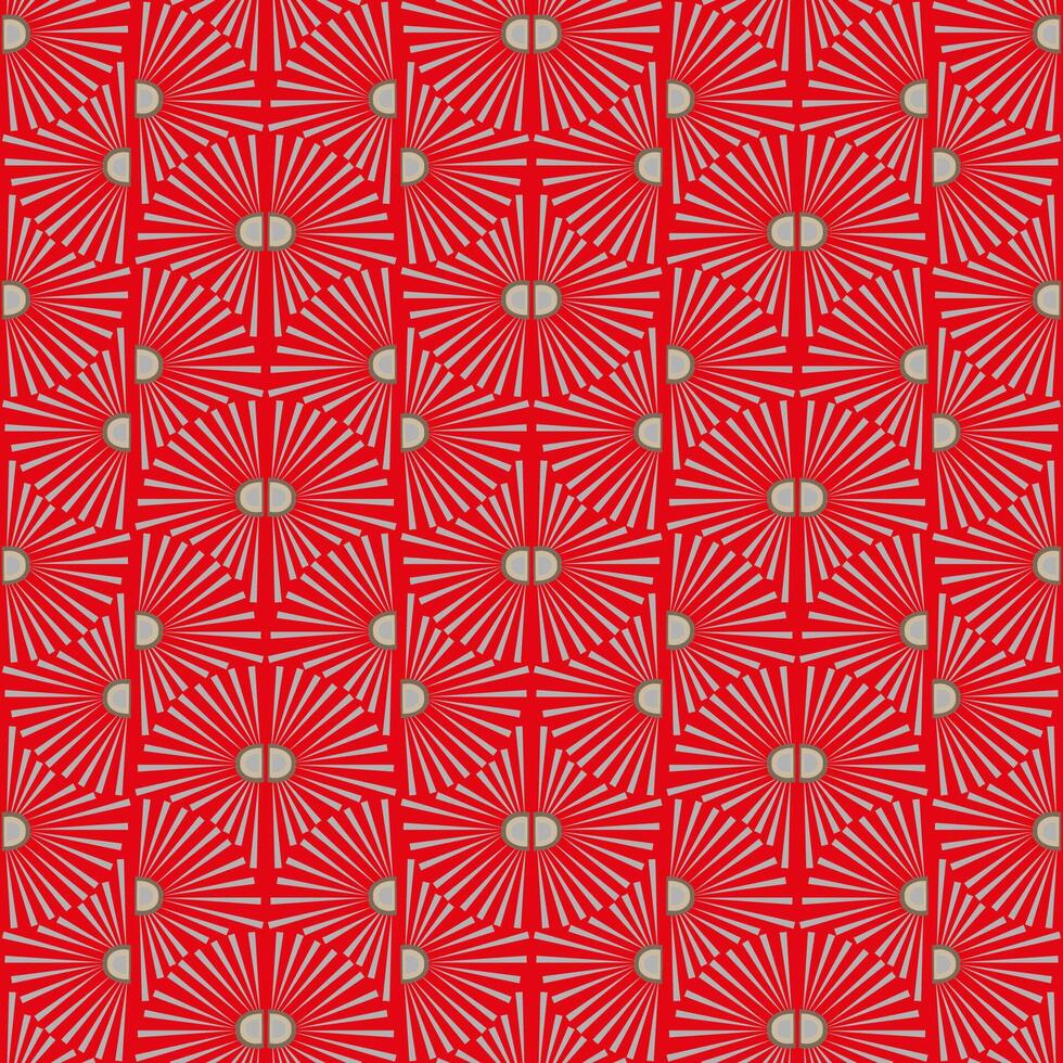 Seamless pattern with daisies or suns in art deco style vector