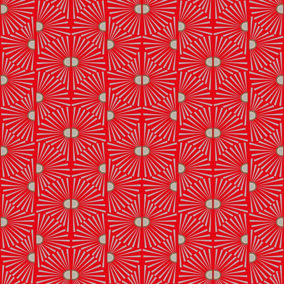 Seamless pattern with daisies or suns in art deco style vector