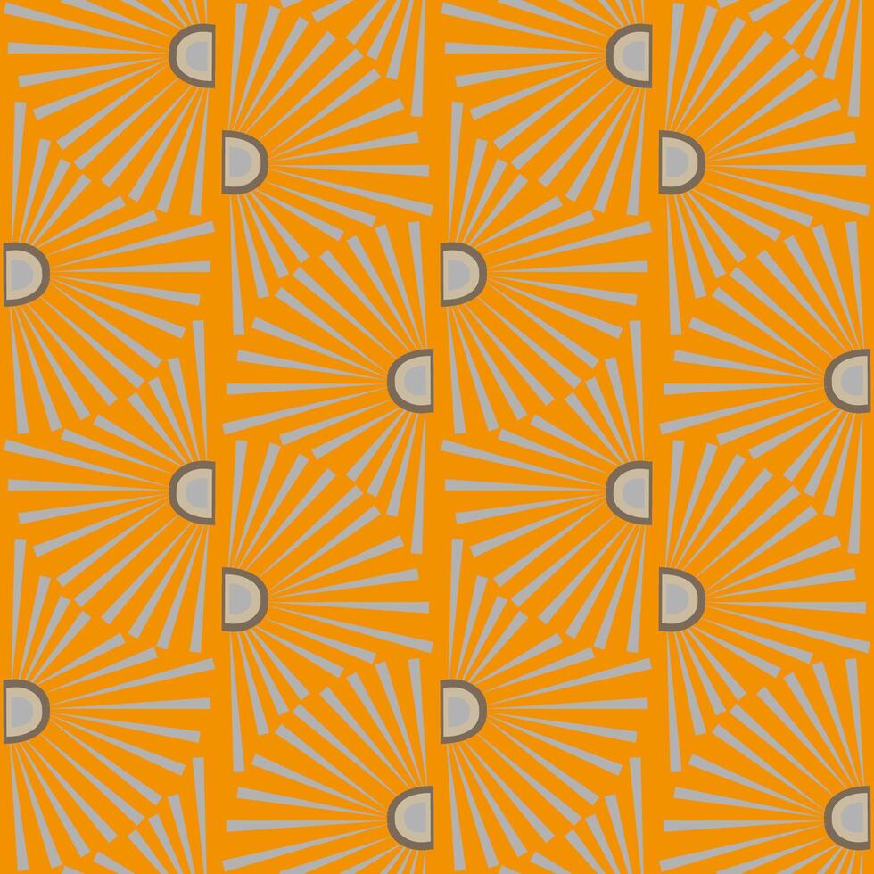 Seamless pattern with daisies or suns in art deco style vector