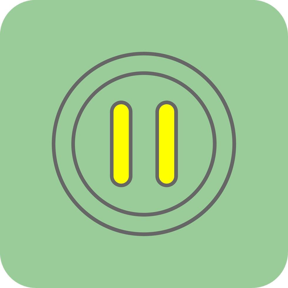 Pause Filled Yellow Icon vector