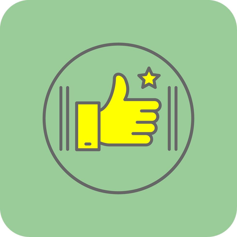 Like Filled Yellow Icon vector