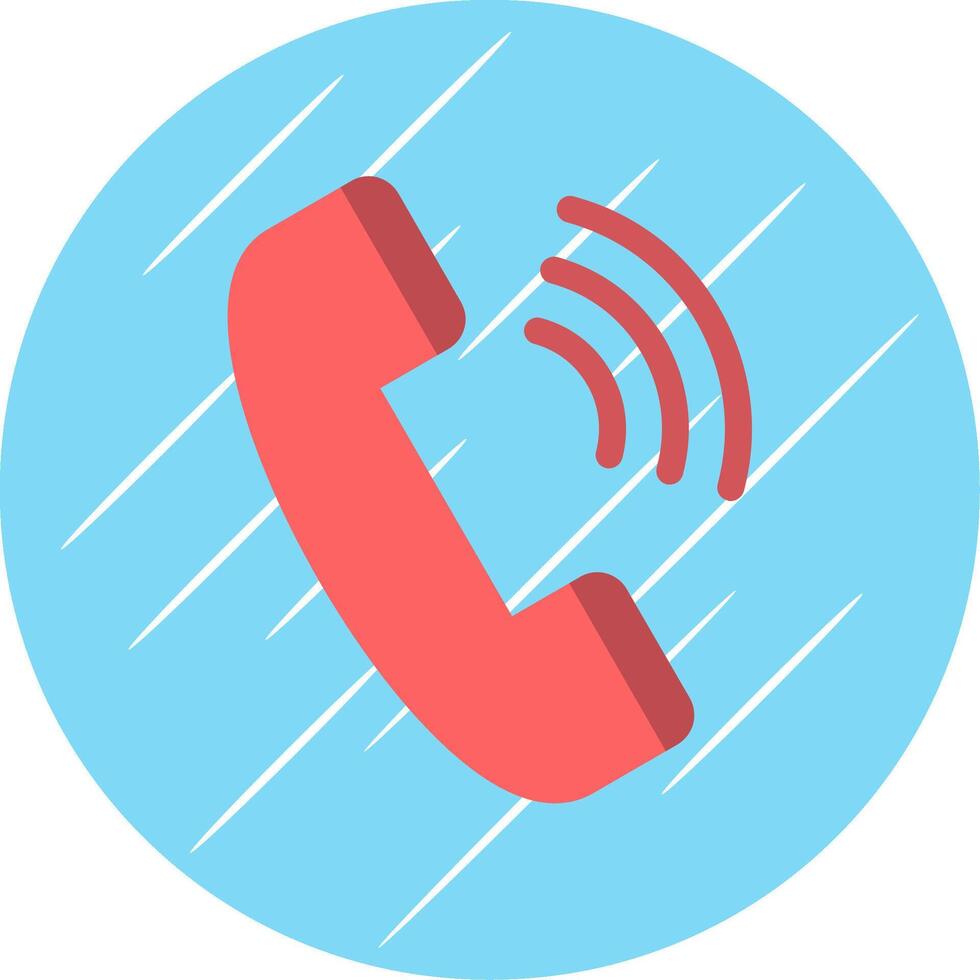 Phone Call Flat Blue Circle Icon vector