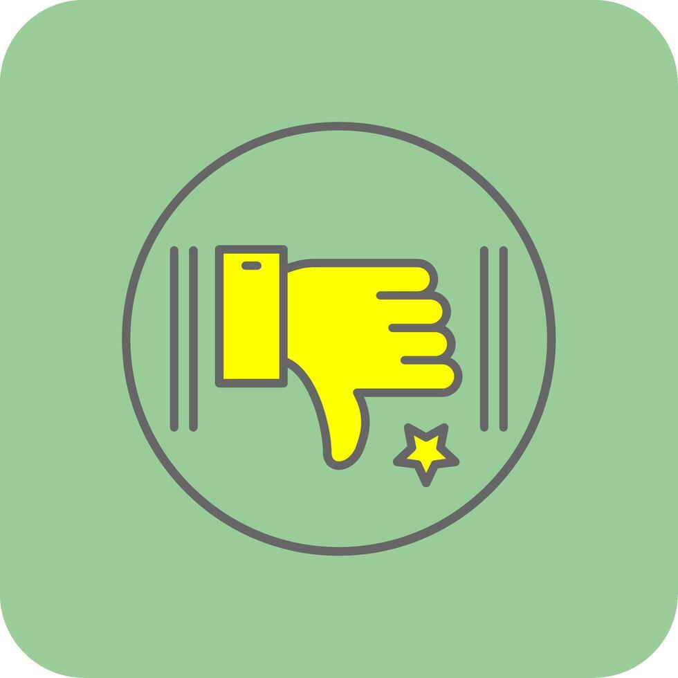 Dislike Filled Yellow Icon vector