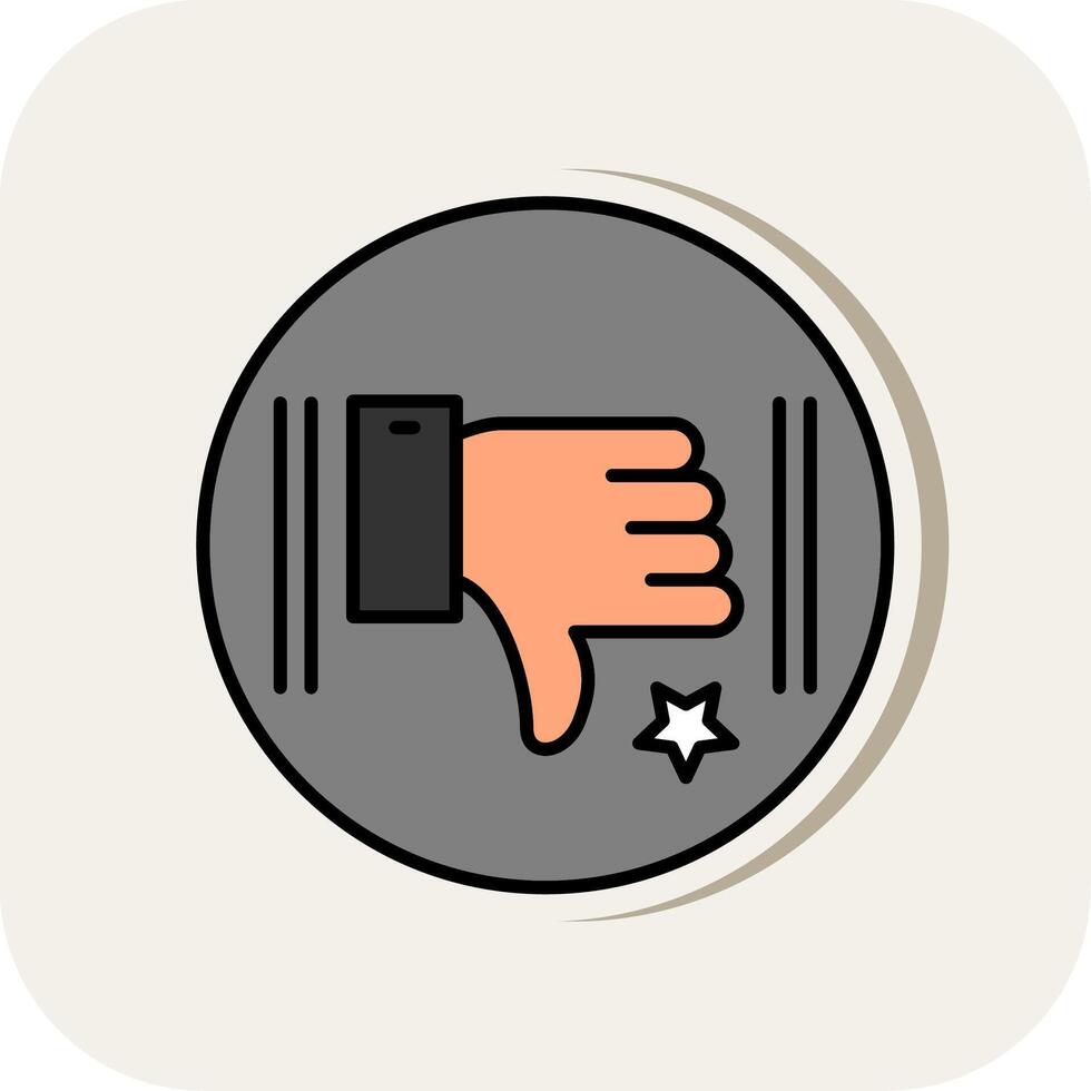 Dislike Line Filled White Shadow Icon vector