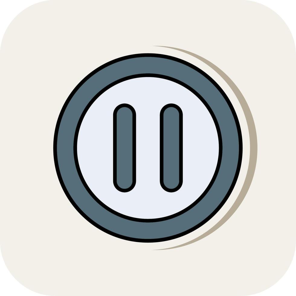 Pause Line Filled White Shadow Icon vector