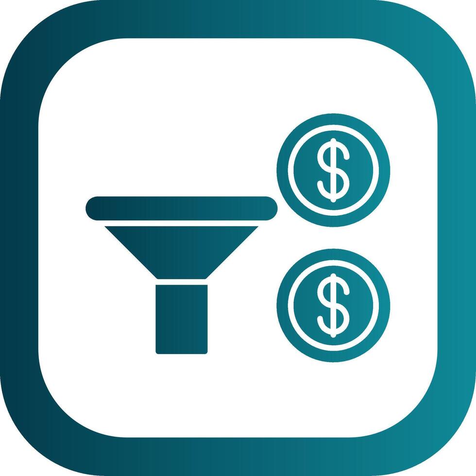 Sales Funnel Glyph Gradient Round Corner Icon vector