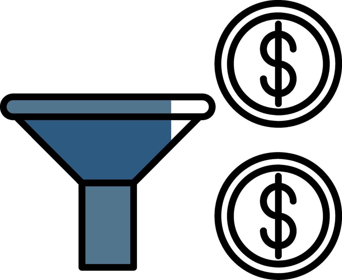 Sales Funnel Filled Half Cut Icon vector