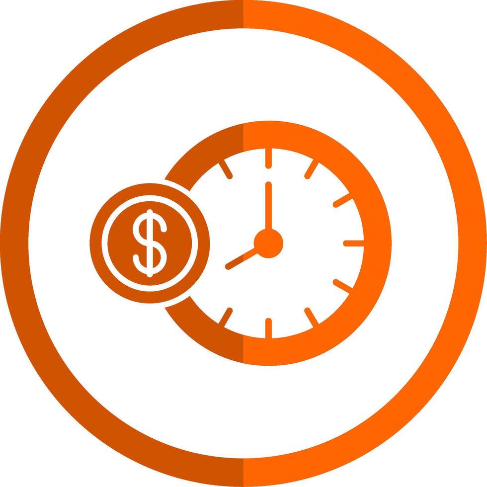 Time Is Money Glyph Orange Circle Icon vector