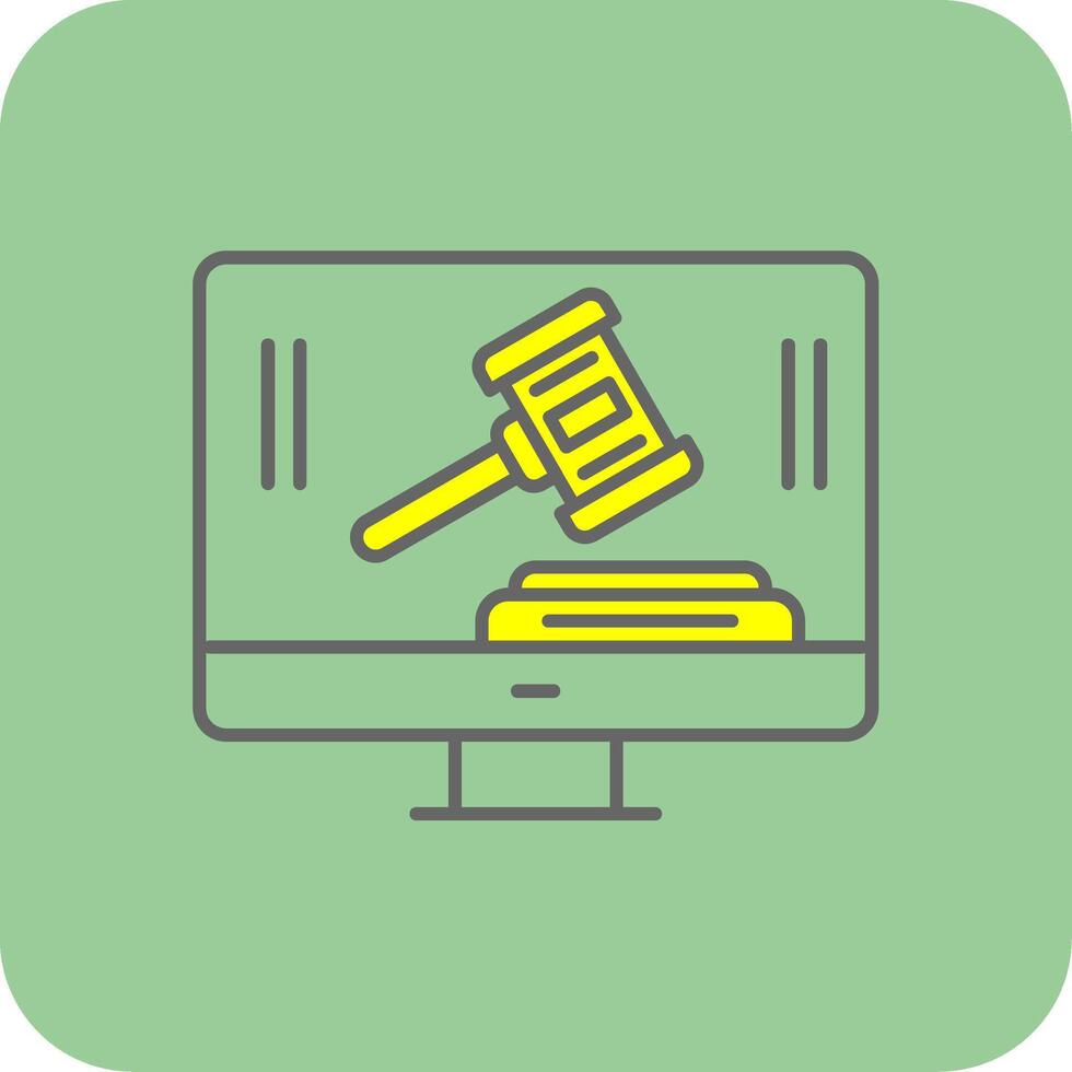 Auction Filled Yellow Icon vector