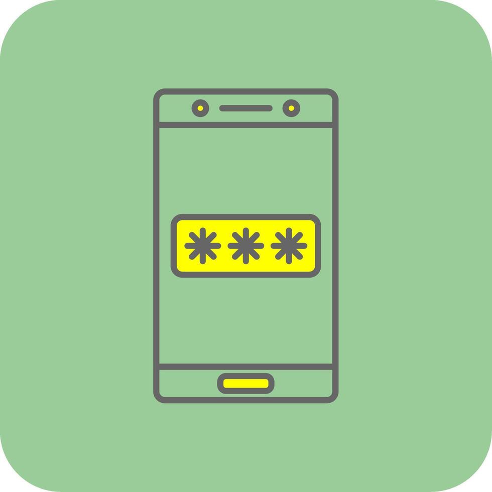 Password Filled Yellow Icon vector