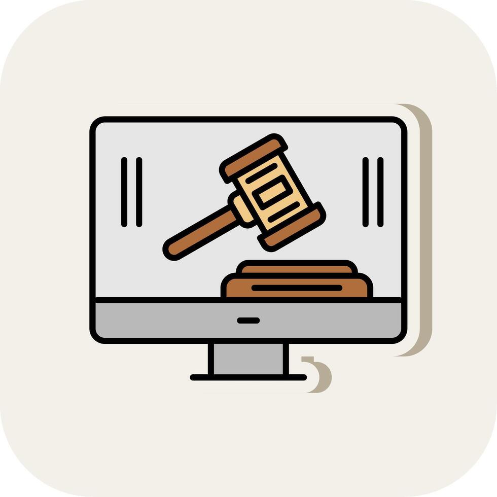 Auction Line Filled White Shadow Icon vector