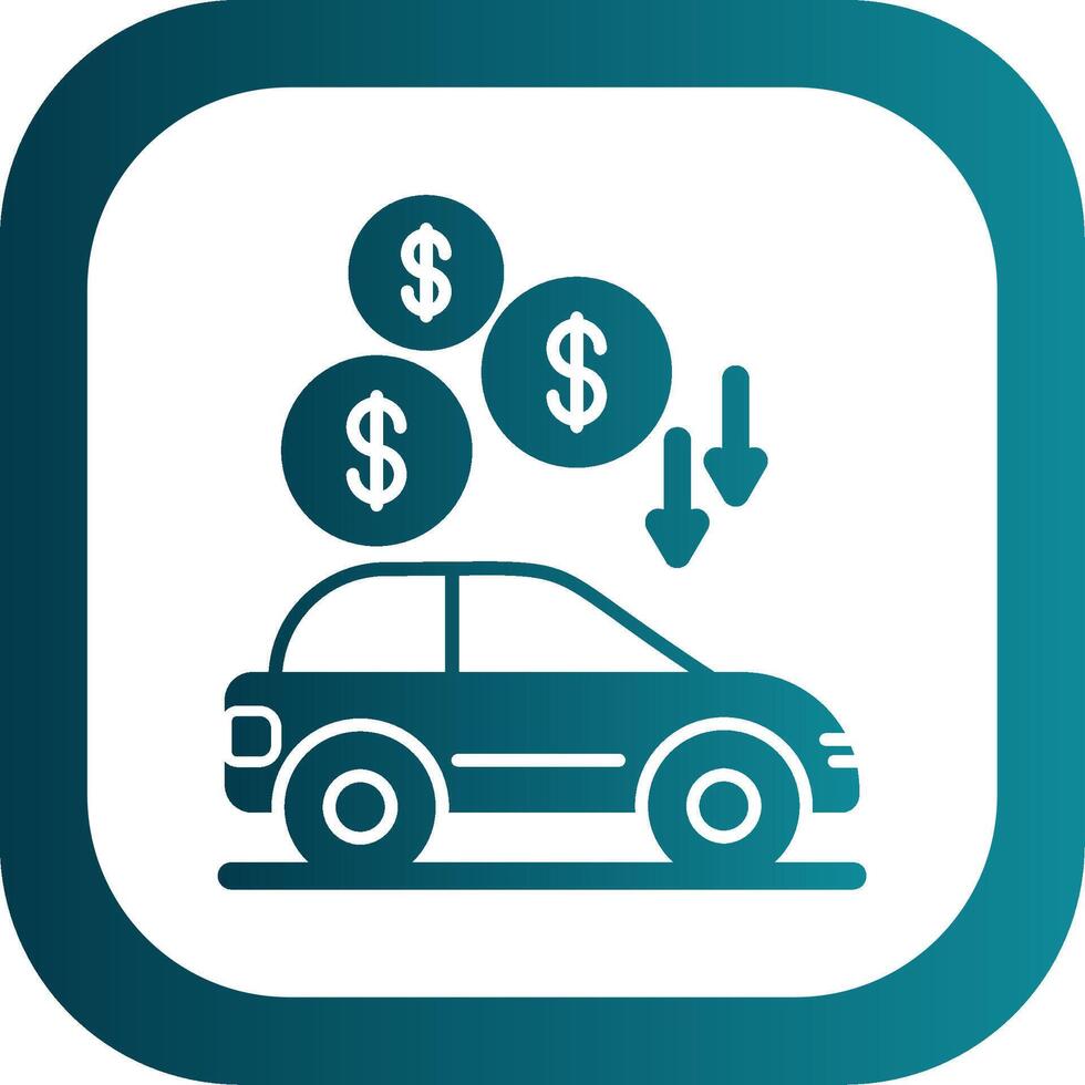 Car Glyph Gradient Round Corner Icon vector