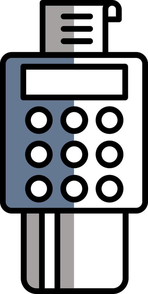 Bank Terminal Filled Half Cut Icon vector