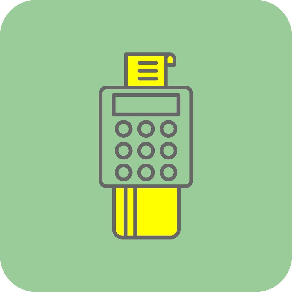 Bank Terminal Filled Yellow Icon vector