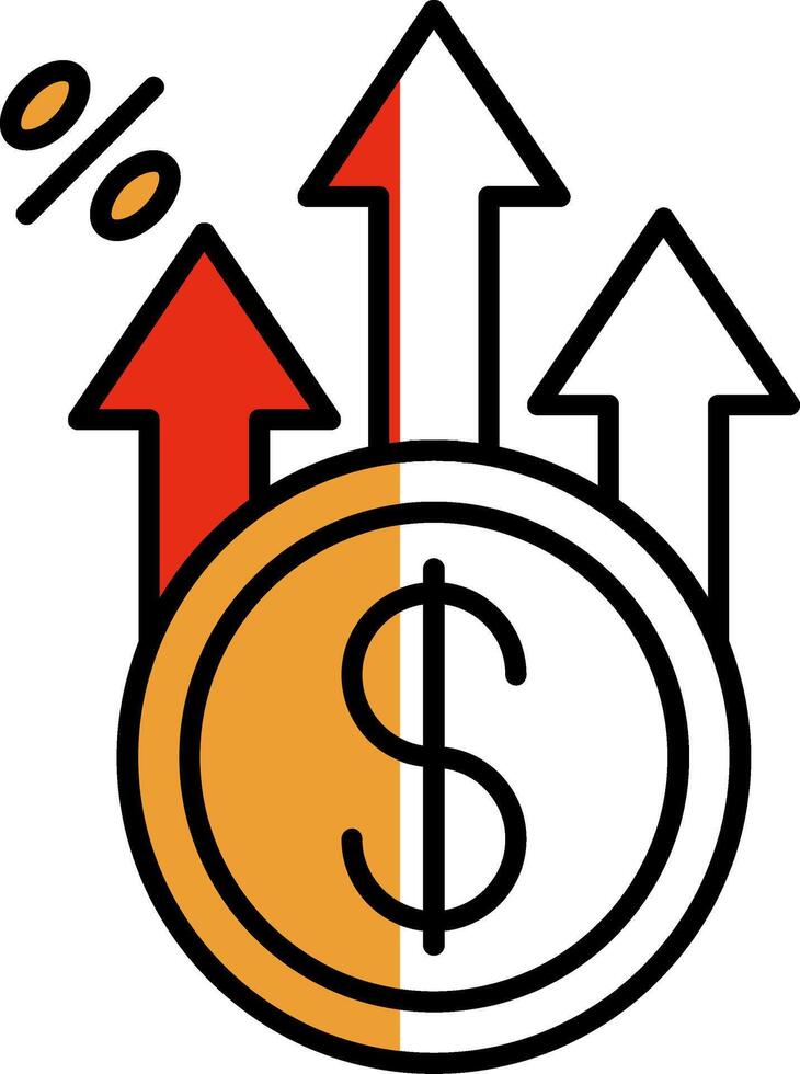 Profit Filled Half Cut Icon vector